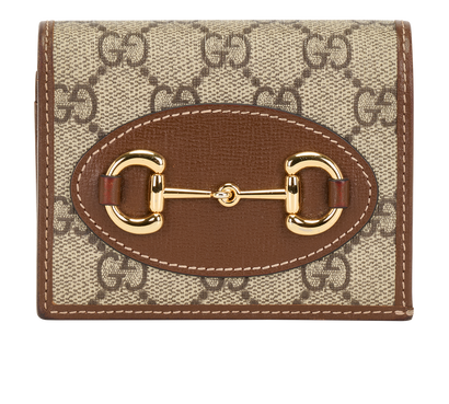 Gucci Horsebit 1955 Small Wallet, &pound;295, Accessories, Beige/Brown, Canvas/Leather, Front view